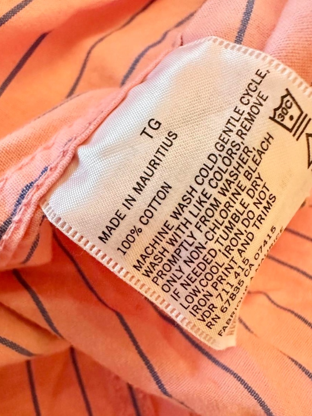✨SOLD✨Nautica Pink & Blue Striped Cotton Button Down Shirt XL Coastal Preppy - Picture 6 of 8